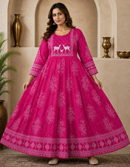 Plus Size Premium Jaipur Umbrella Patch Work