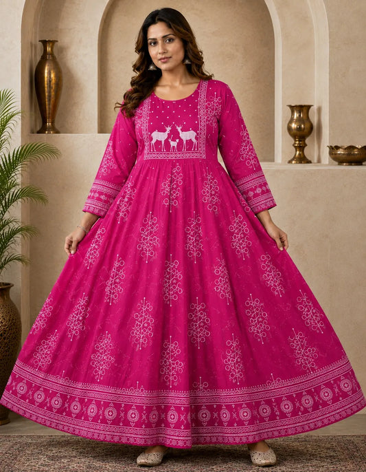Plus Size Premium Jaipur Umbrella Patch Work