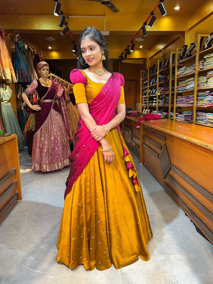 Half Saree Rangoli Silk