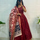 Plus Size Zari Anarkali With Soft Dupatta