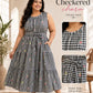 Plus Size Checked Frock