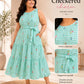 Plus Size Checked Frock