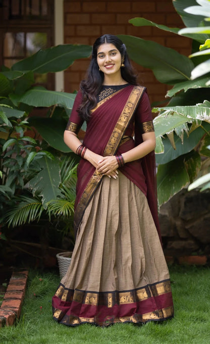Half Saree - South-Style Kanjivaram silk