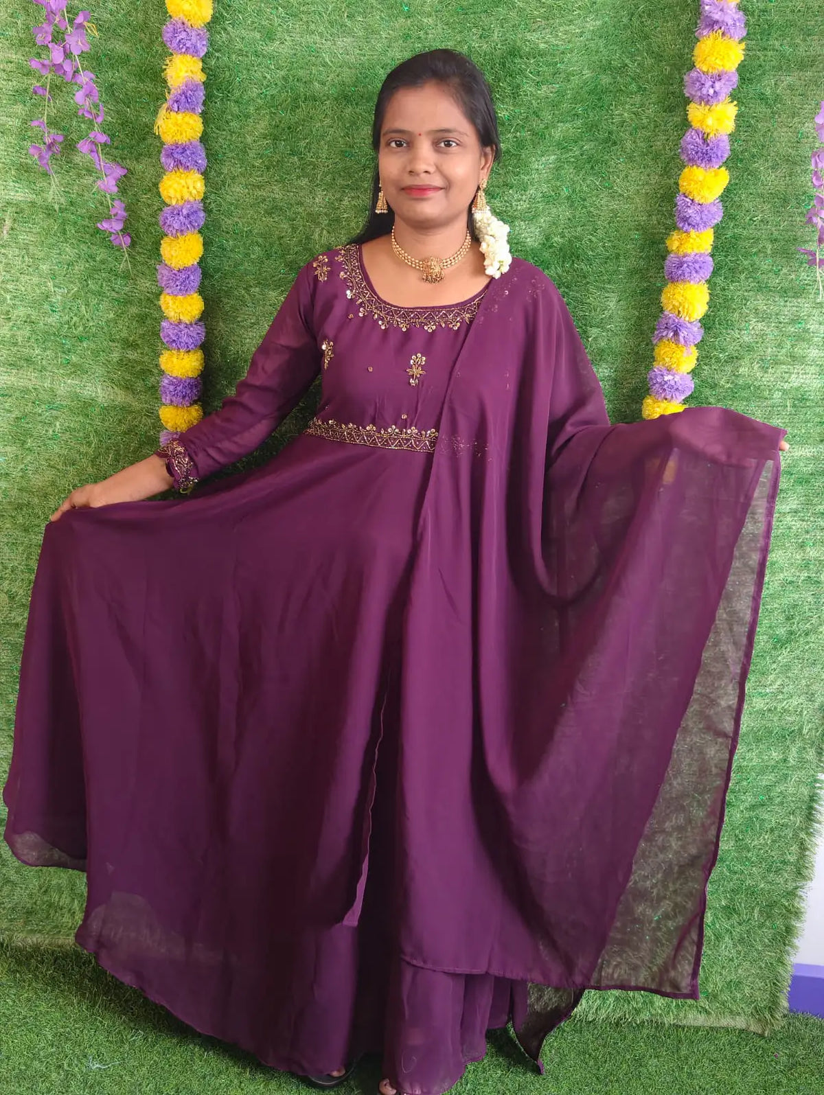 Aari Work Anarkali Samantha 2pcs Set