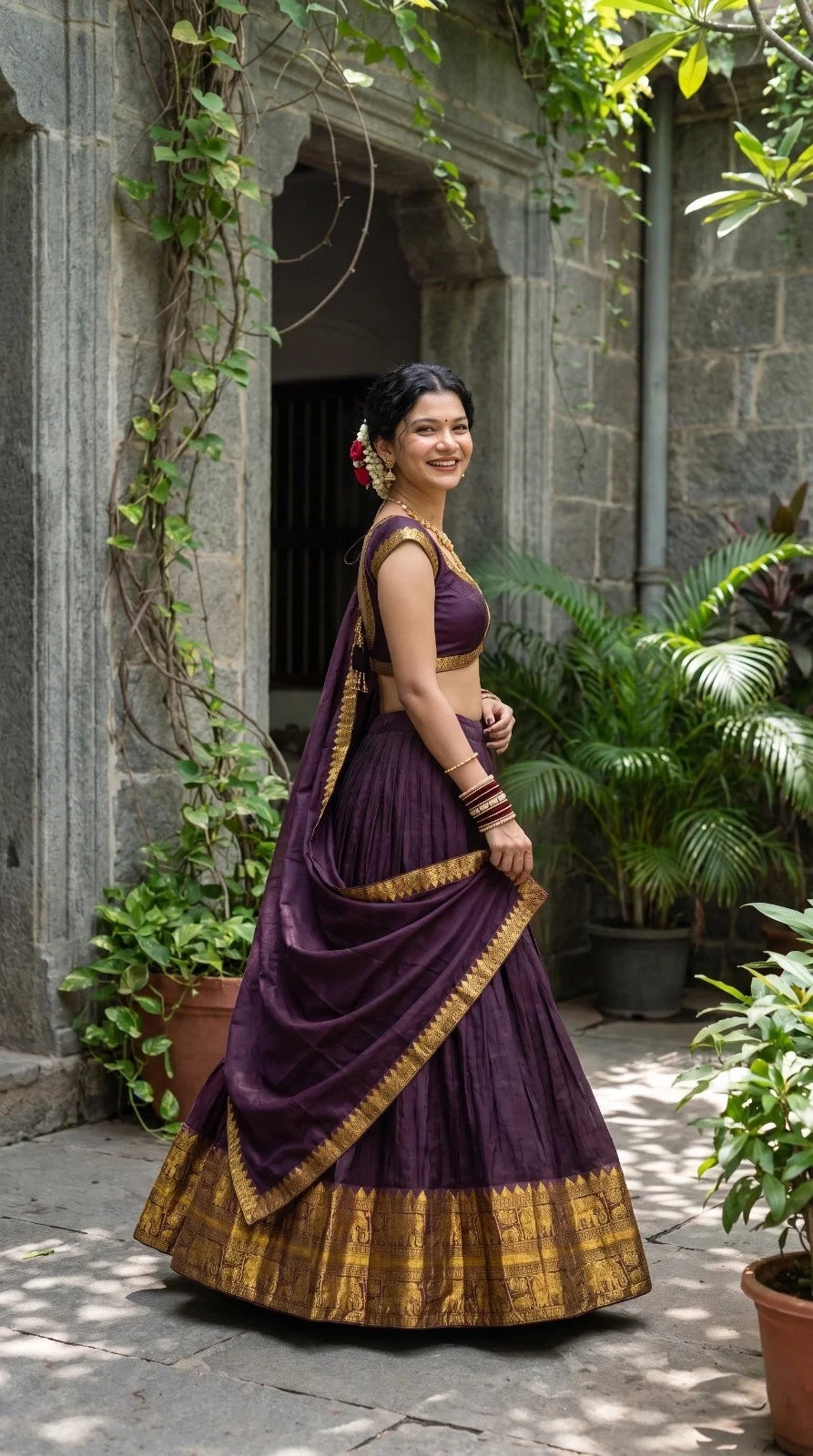 Half Saree Kanchi Cotton