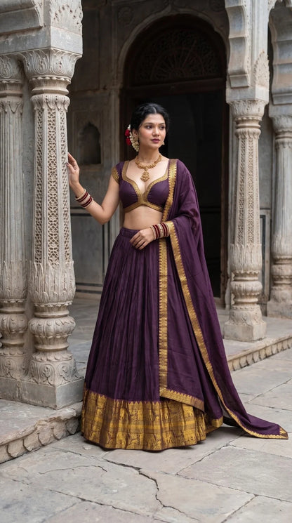 Half Saree Kanchi Cotton