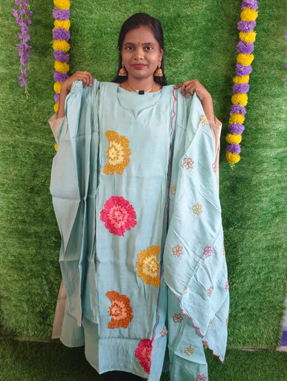 Mulchantheri 3pcs Set - Silk Embroidery