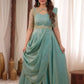 Crunchy Silk With Over Jacket 3pcs Set