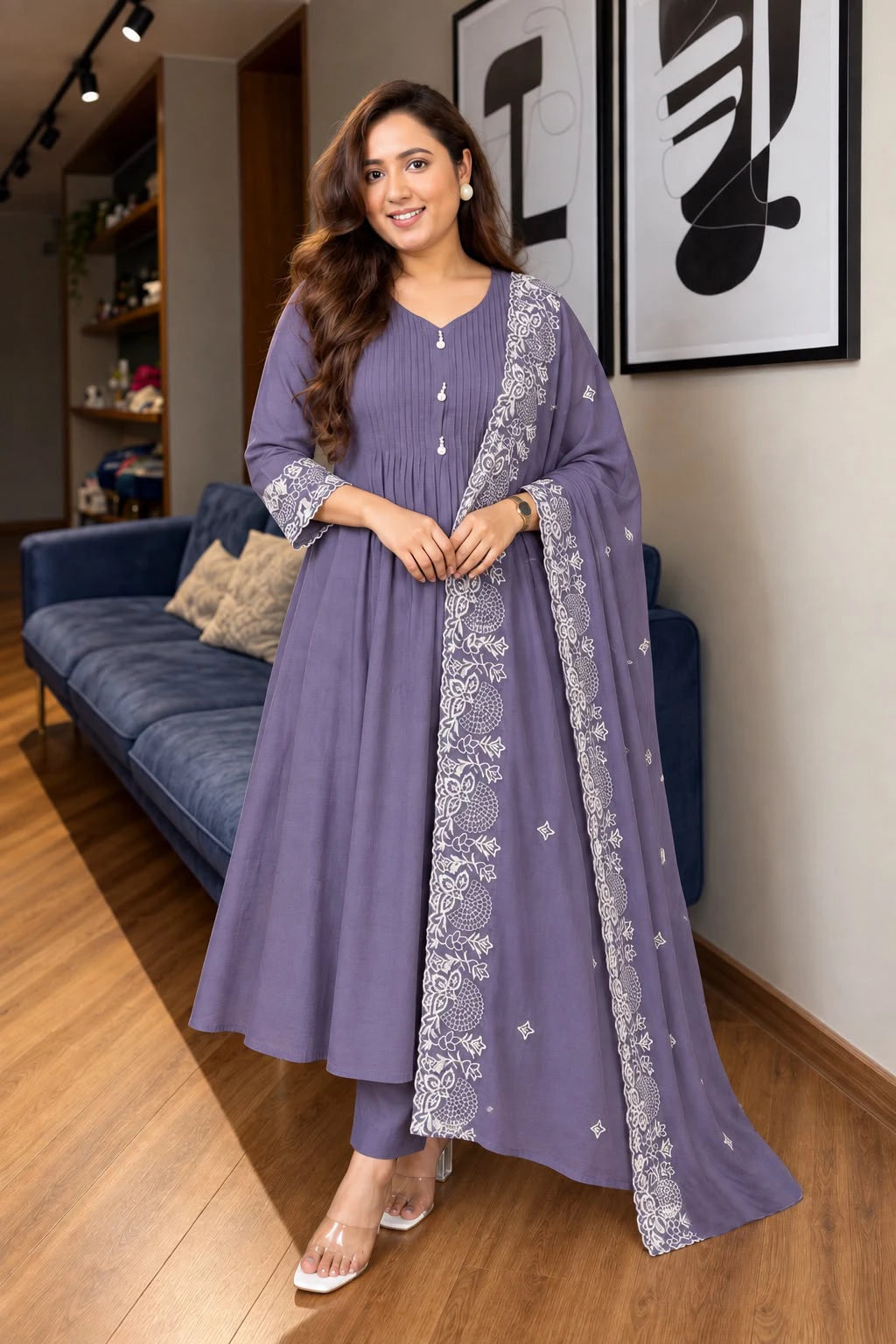 Mulchantheri 3pcs Set Work Dupatta