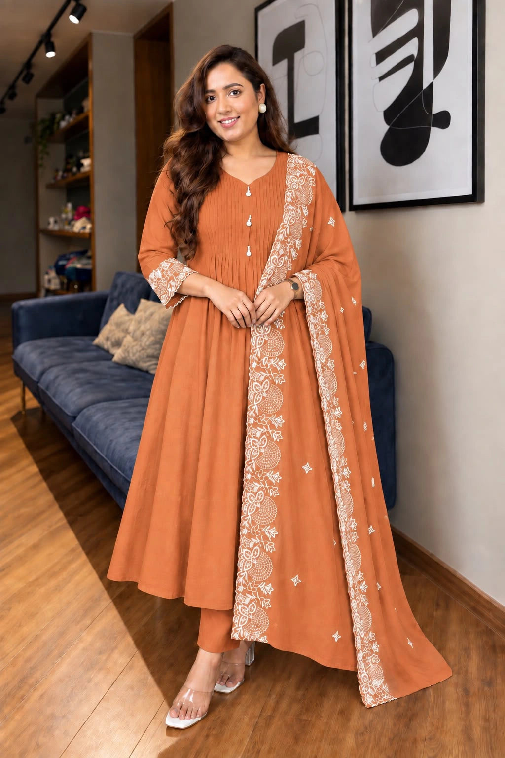 Mulchantheri 3pcs Set Work Dupatta