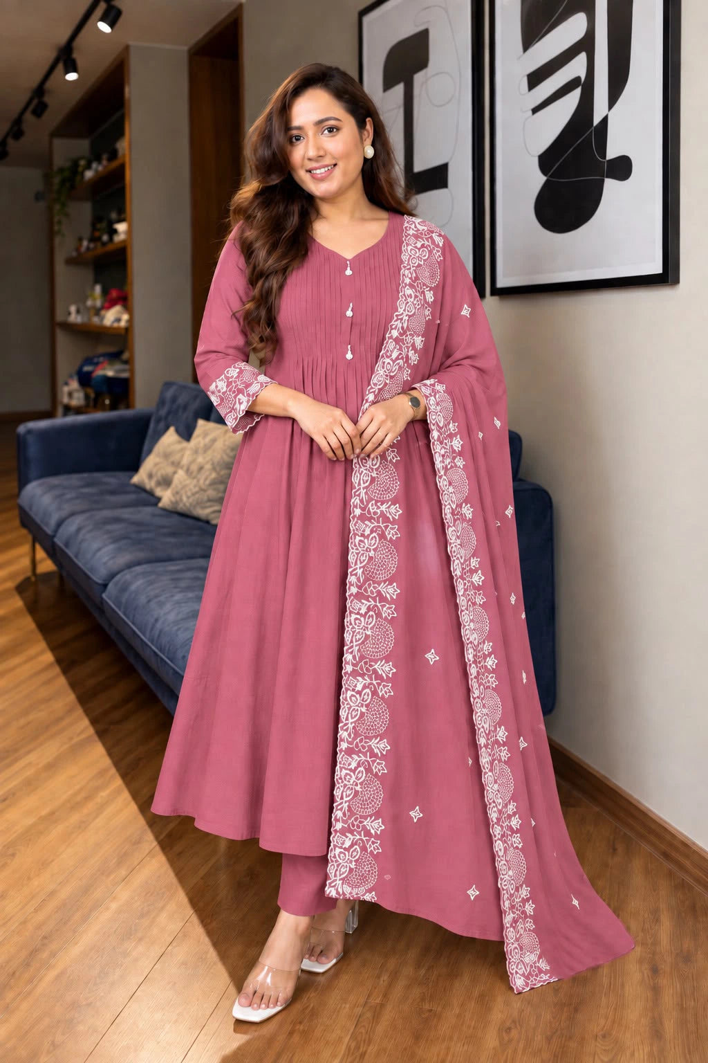Mulchantheri 3pcs Set Work Dupatta