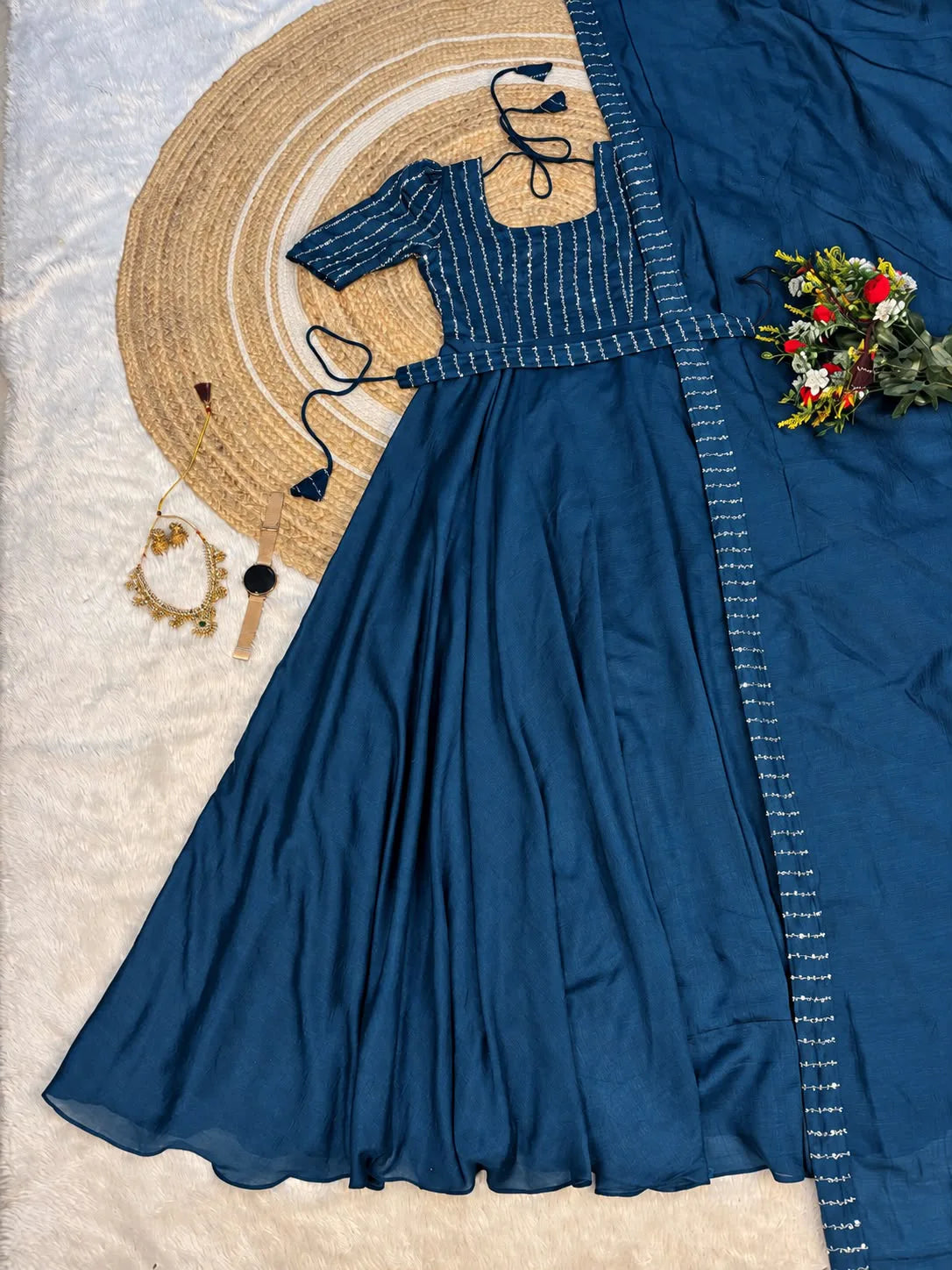 Plus Size Stone Rani 2pcs Set Vizhitra Silk