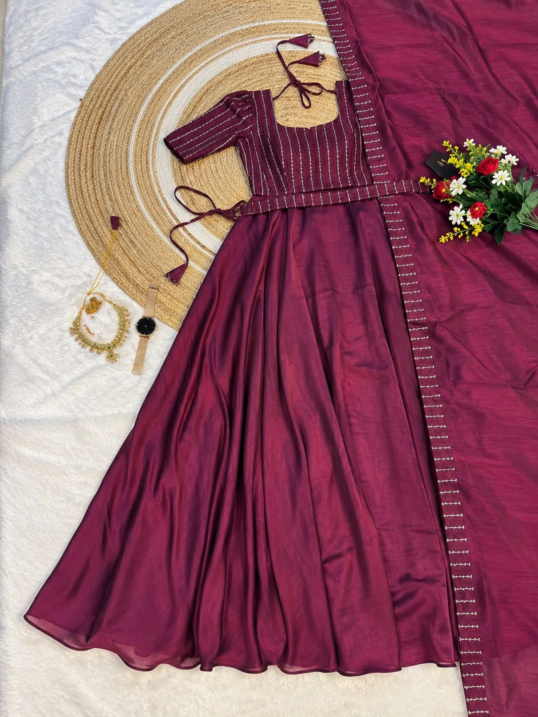Stone Rani 2pcs Set Vizhitra Silk