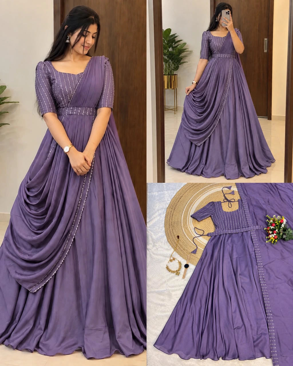Stone Rani 2pcs Set Vizhitra Silk