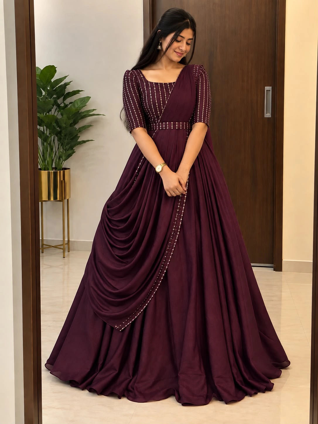 Stone Rani 2pcs Set Vizhitra Silk