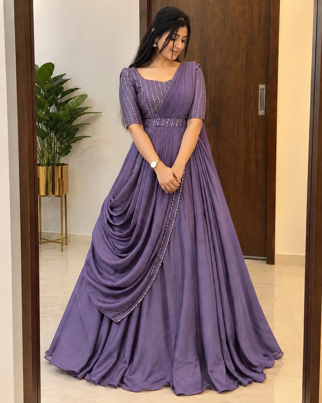 Stone Rani 2pcs Set Vizhitra Silk
