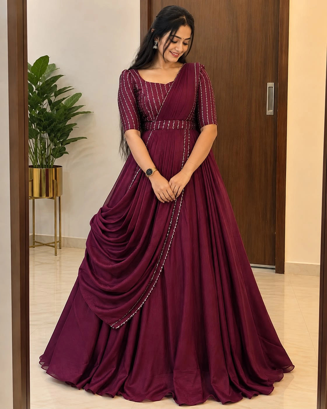 Stone Rani 2pcs Set Vizhitra Silk