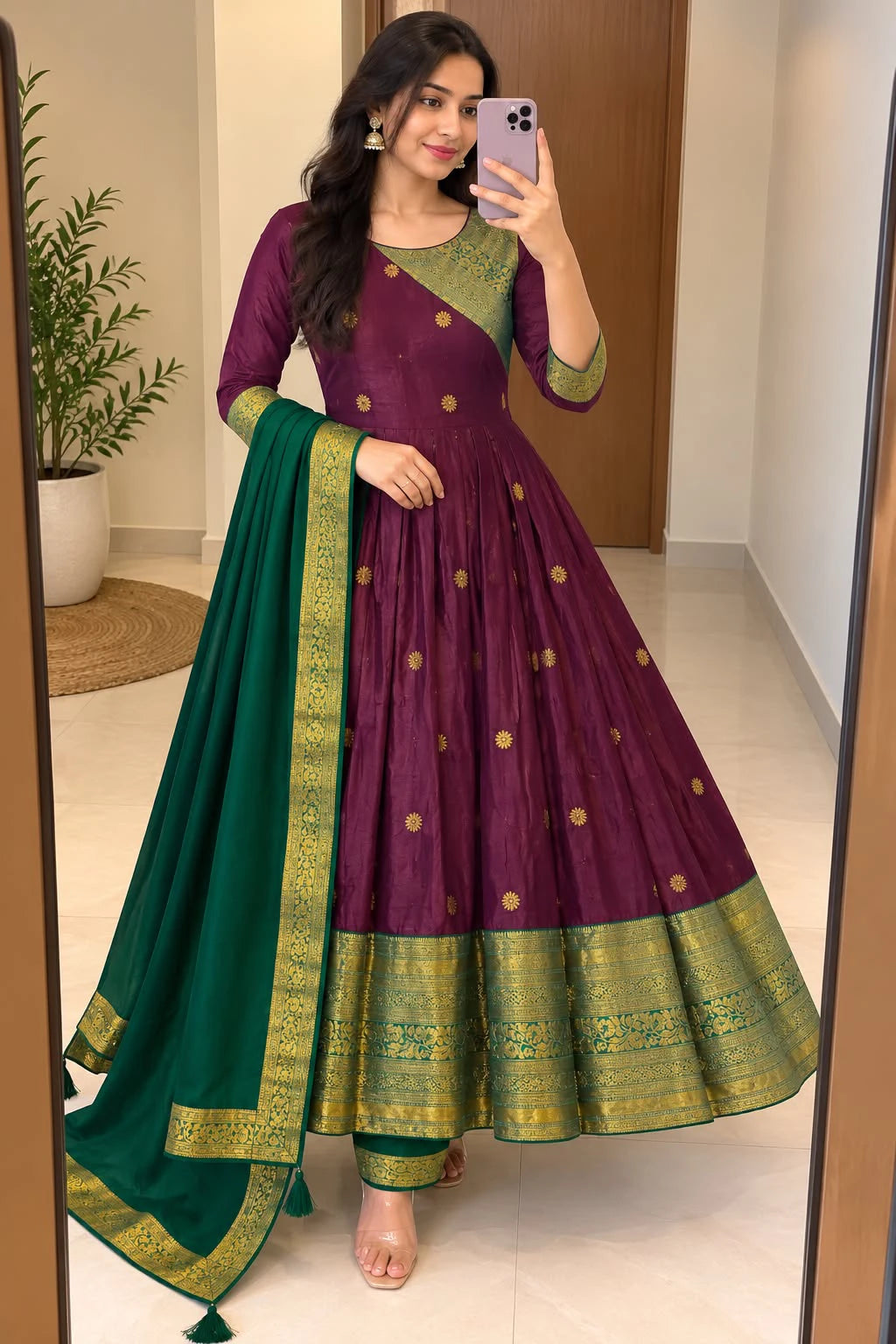 Spun Silk Jacard Design 2pcs Set
