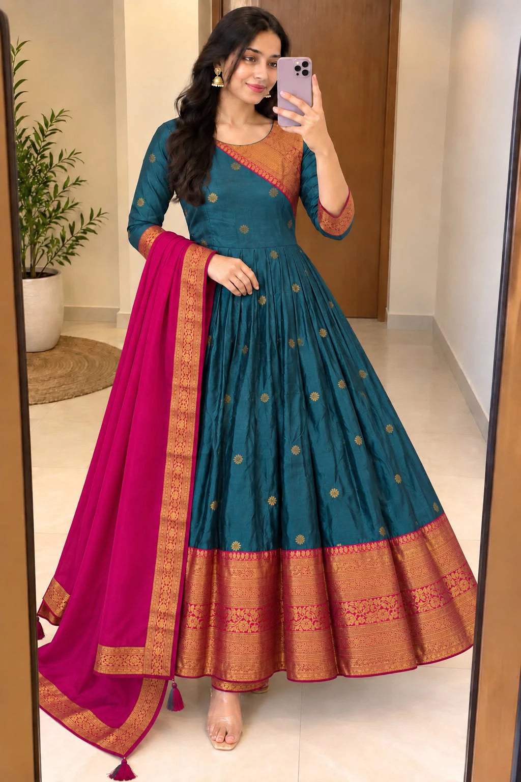 Spun Silk Jacard Design 2pcs Set