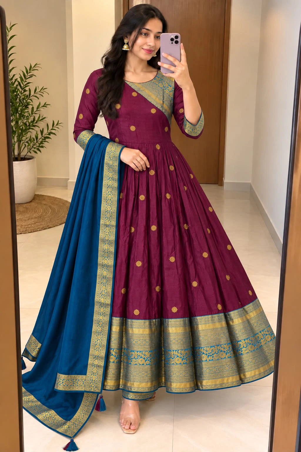 Spun Silk Jacard Design 2pcs Set