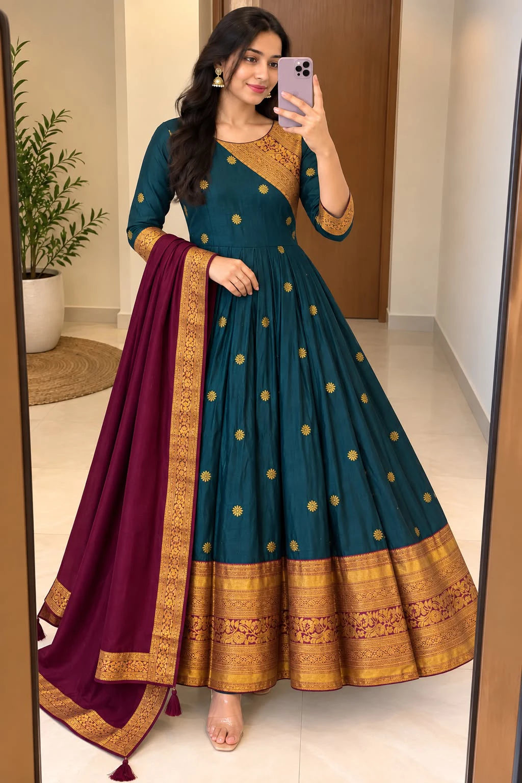 Spun Silk Jacard Design 2pcs Set