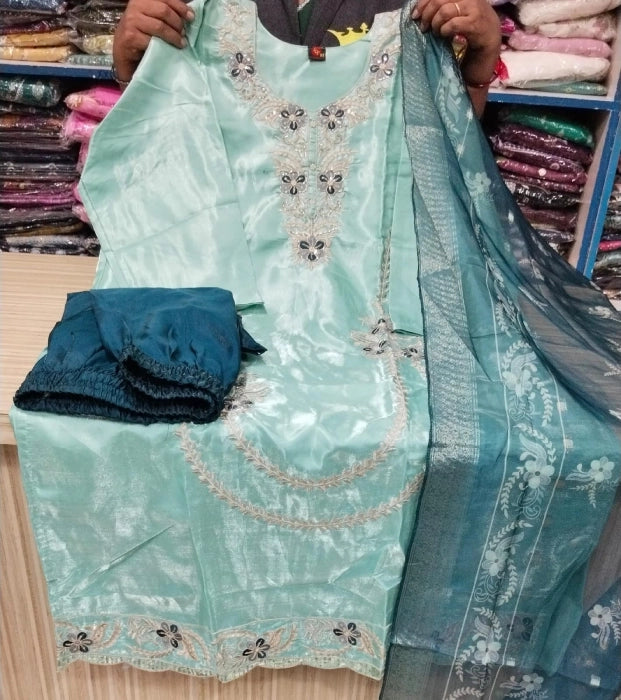 Plus Size Roman Glass Silk 3pcs Set