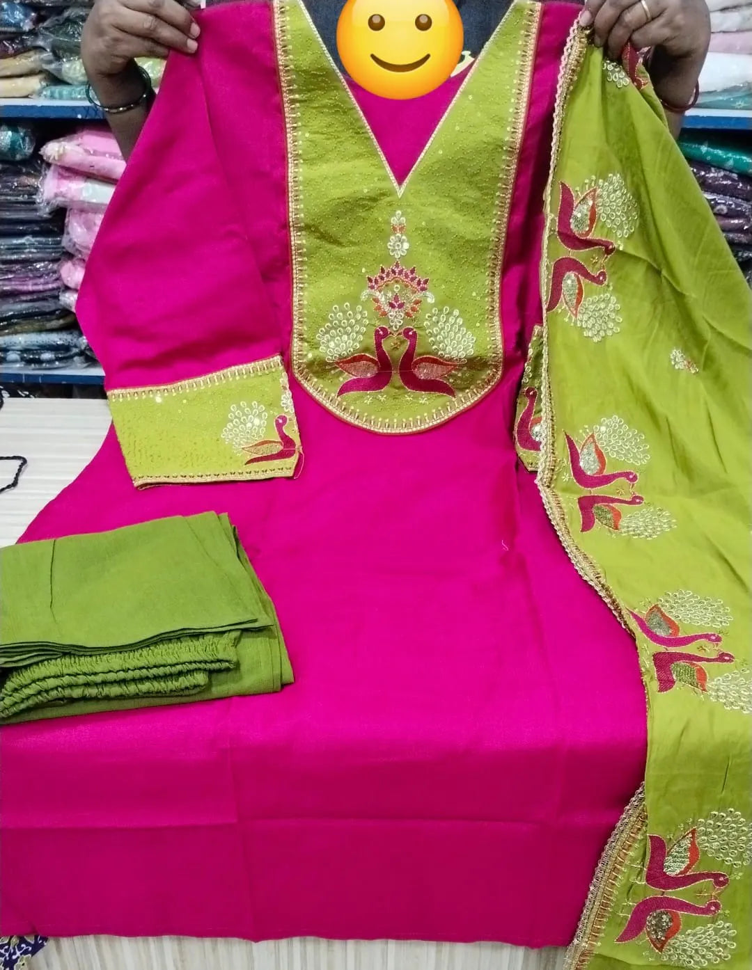 Plus Size Vectican Kurthi 3pcs Set