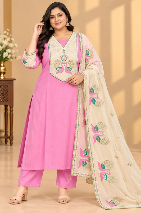 Plus Size Vectican Kurthi 3pcs Set