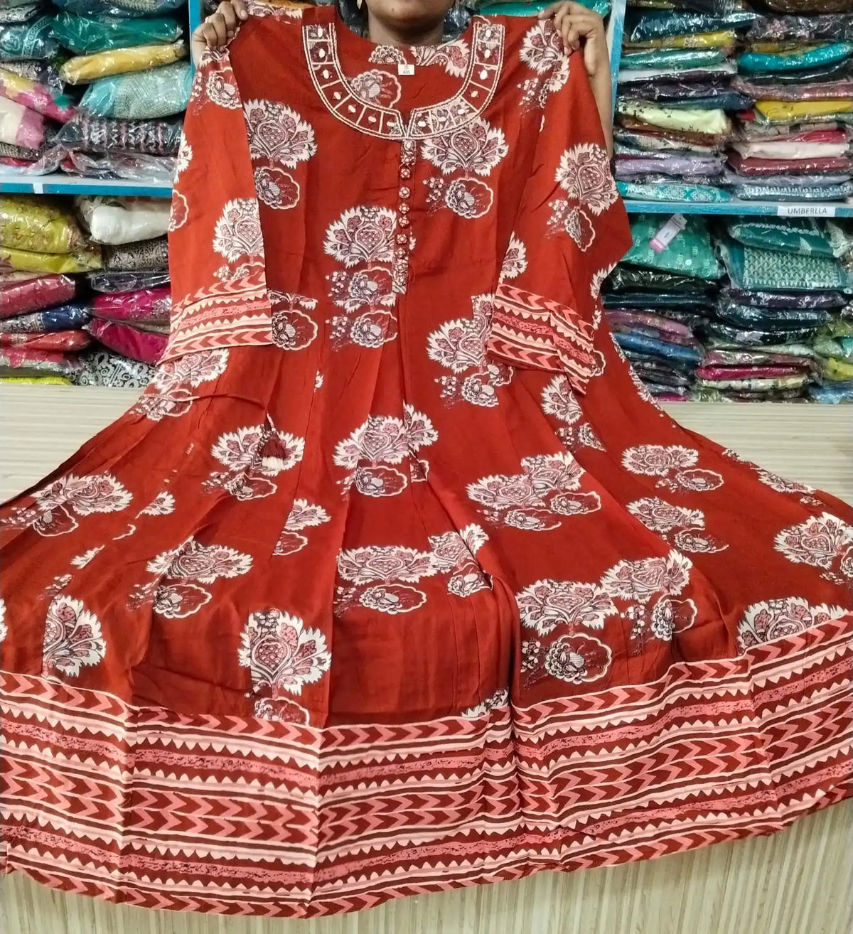 Plus Size Heavy Rayon Mirror Anarkali