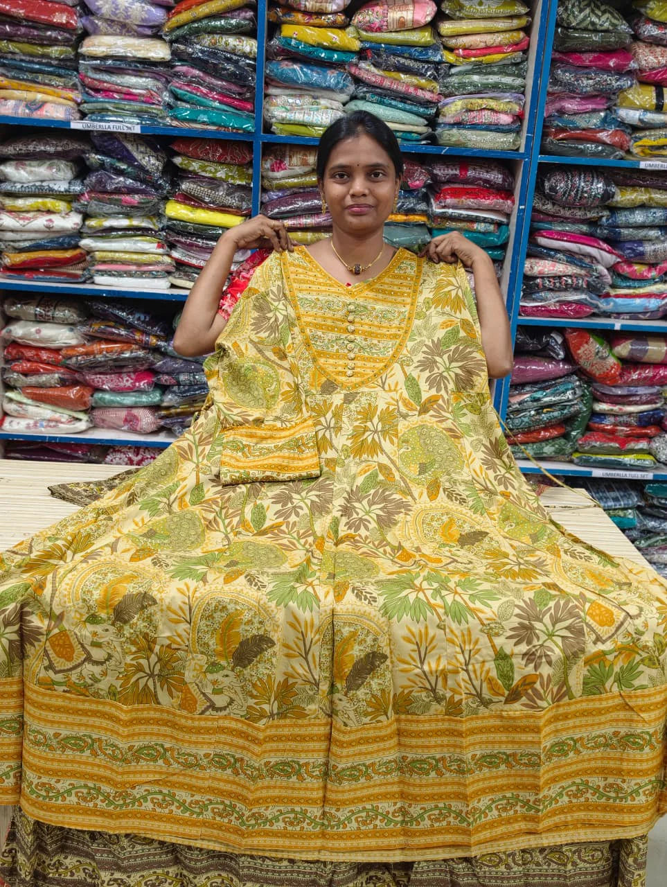 Plus Size Kalamkari Cotton Different Neck Pattern
