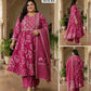 Big Size Pure Cotton Kurti Pent Duppata Set – Mejantha Pink – SSBO3