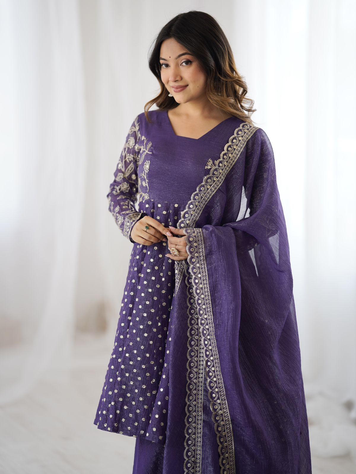 Plus Size Sharara Crunchy Silk