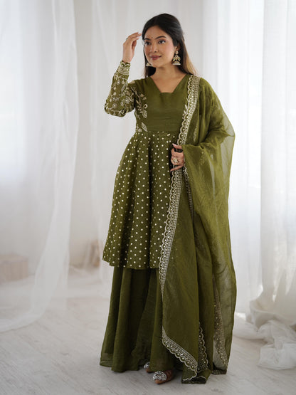 Plus Size Sharara Crunchy Silk