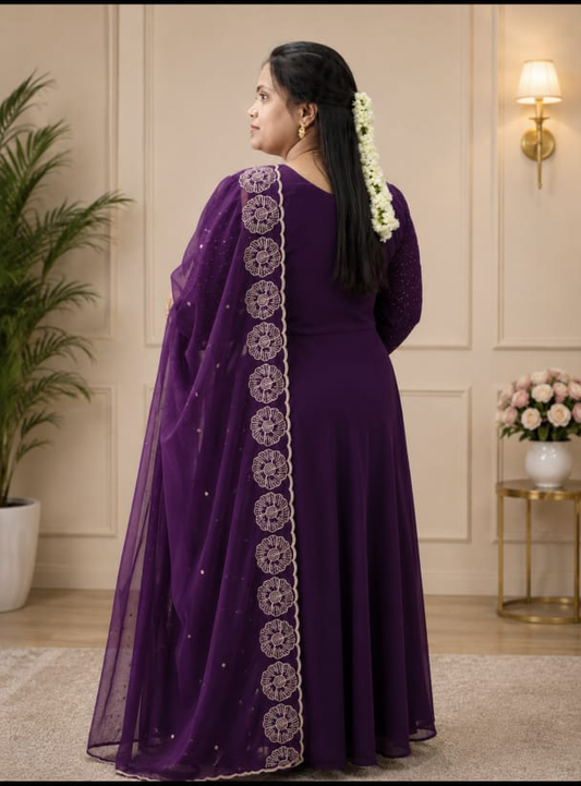 Plus Size Georgette Heavy Sequence Work 3pcs Set