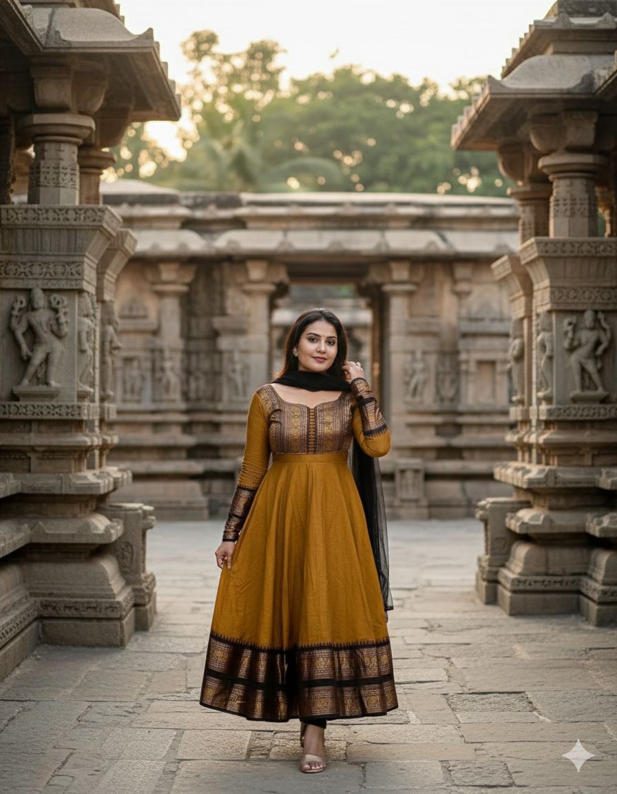 Plus Size Pattu Anarkali