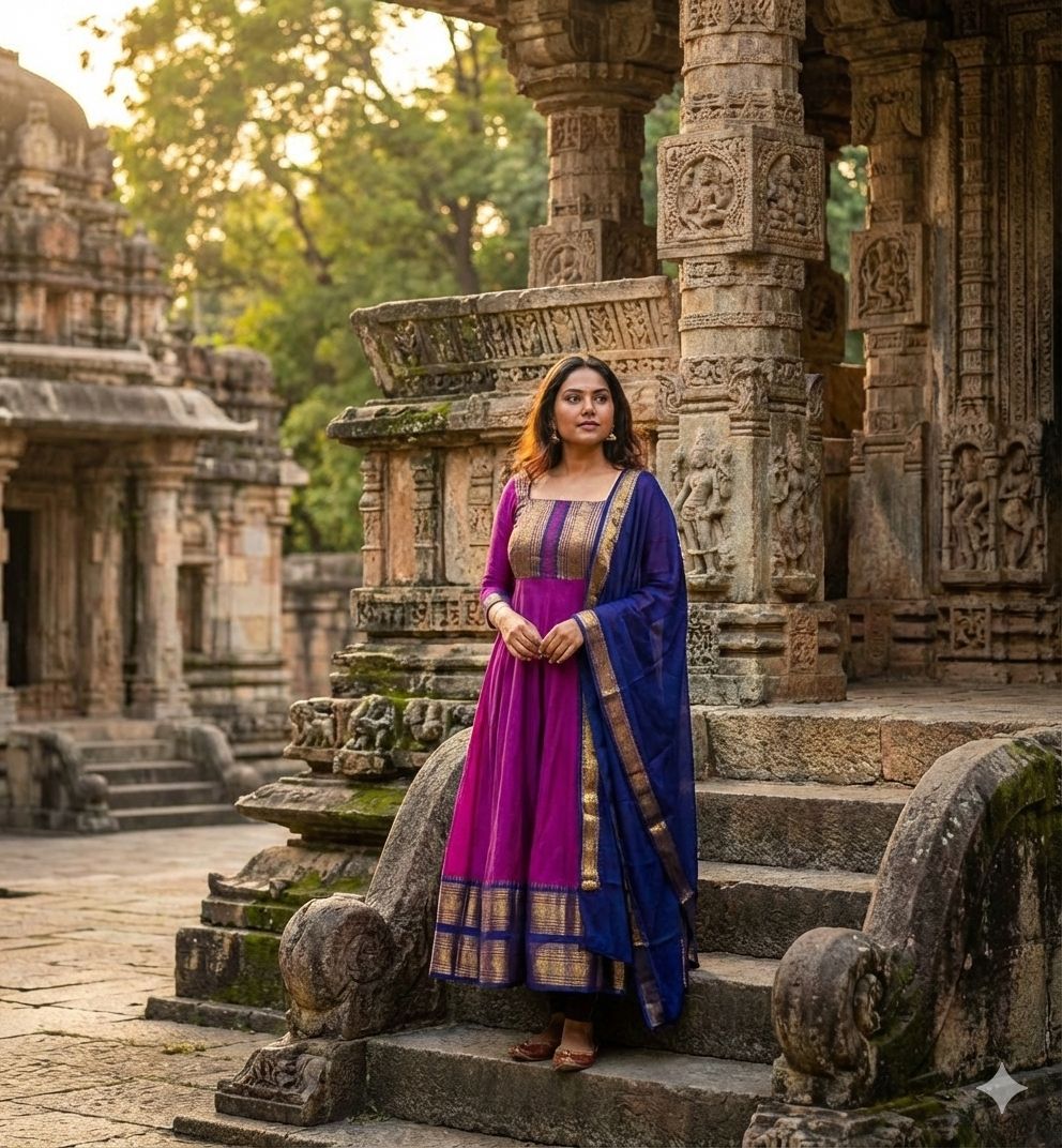 Plus Size Pattu Anarkali