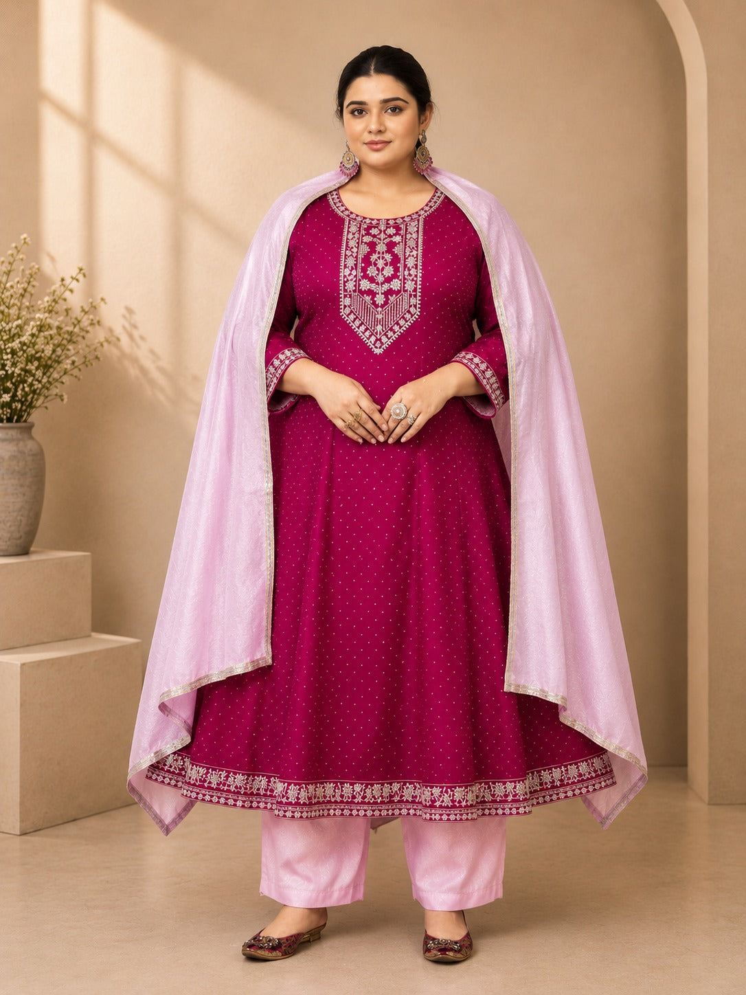 Plus Size Kali Model Vizhitra Silk