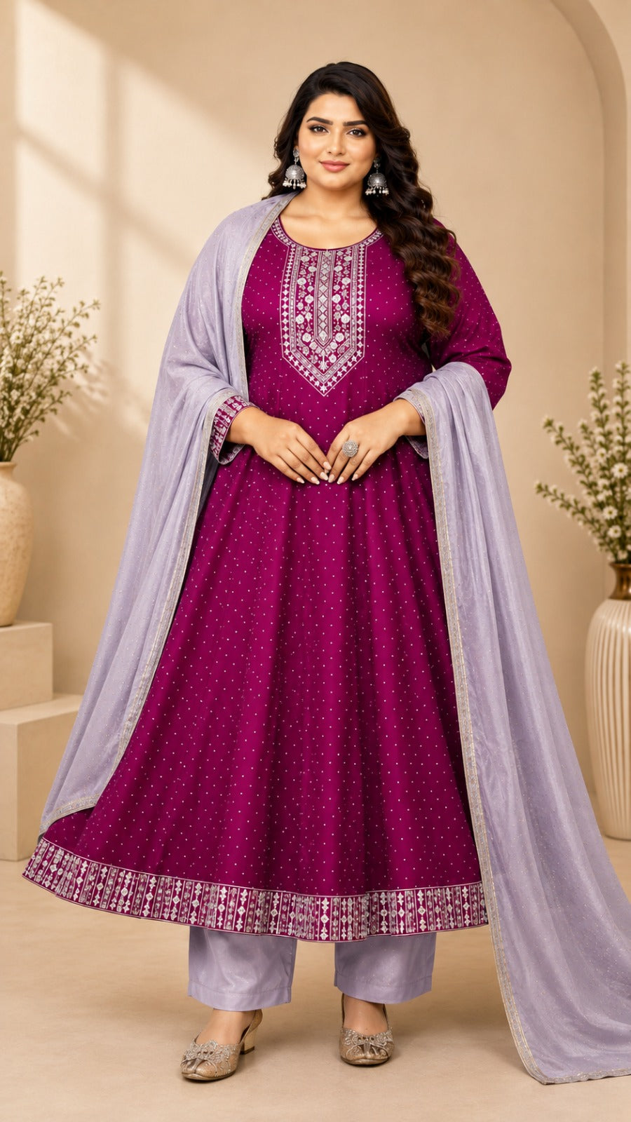 Plus Size Kali Model Vizhitra Silk