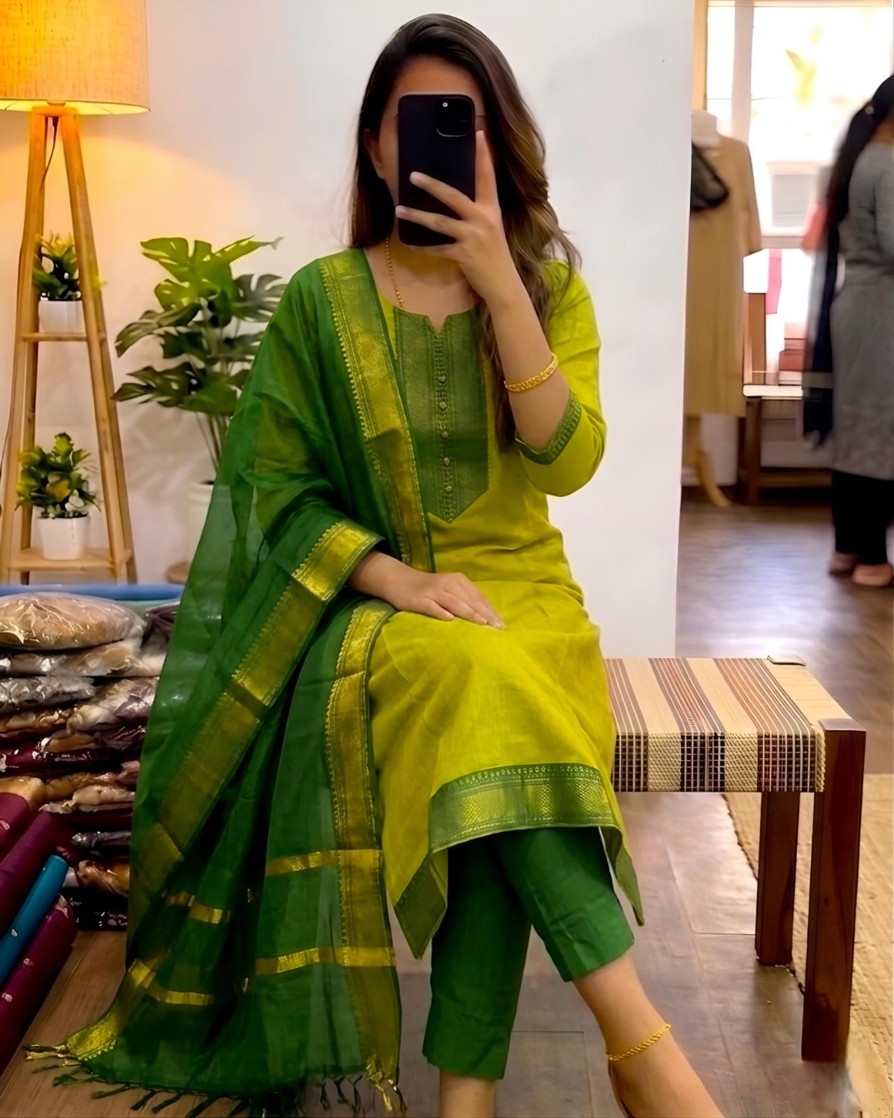 Silk Cotton 3pcs Set Ethnic Wear