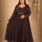 Plus Size Heart model Aari work Anarkali