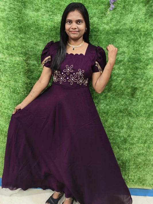 Blooming Vichithra Double Sleeve Anarkali