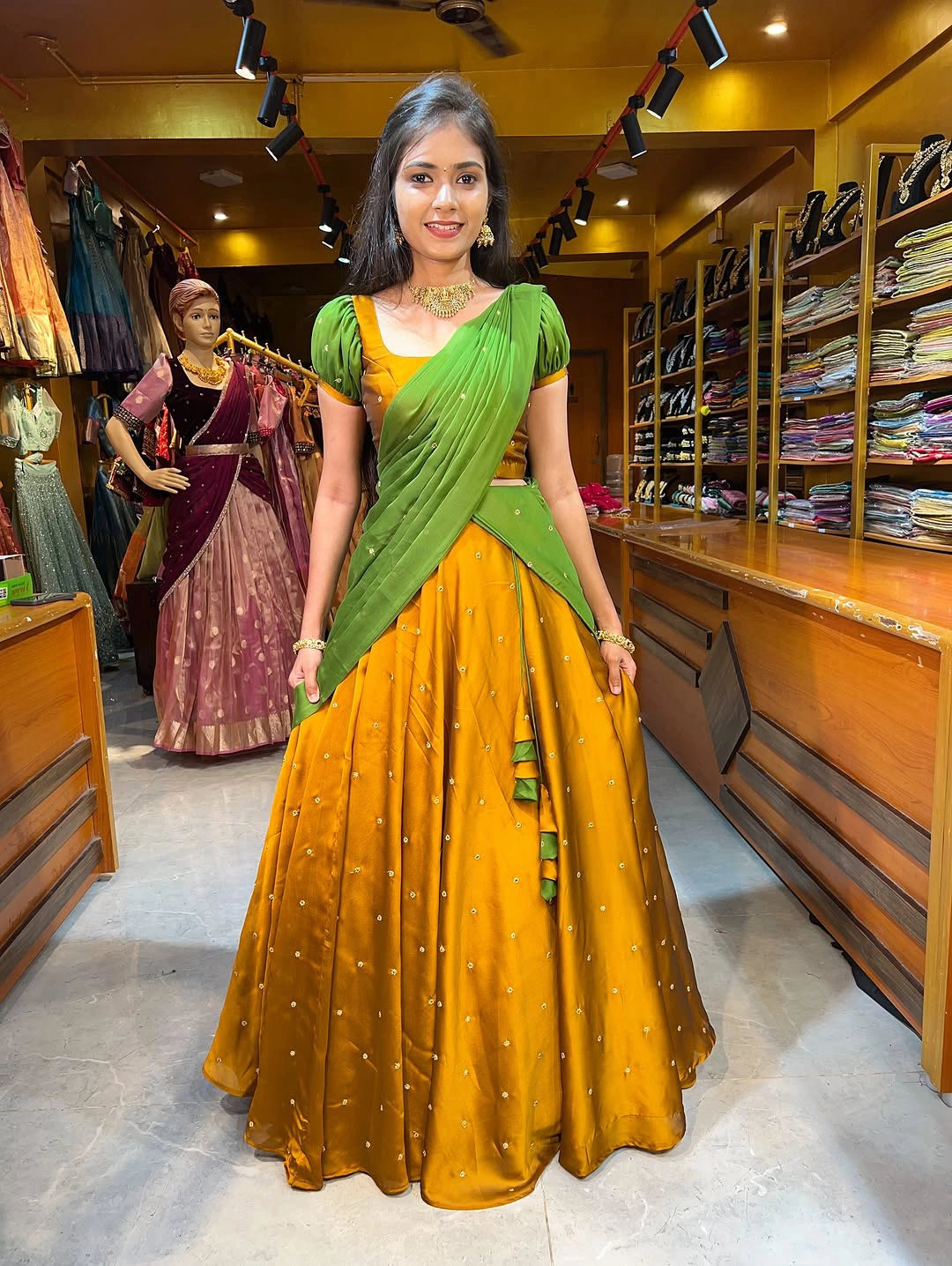 Half Saree Rangoli Silk
