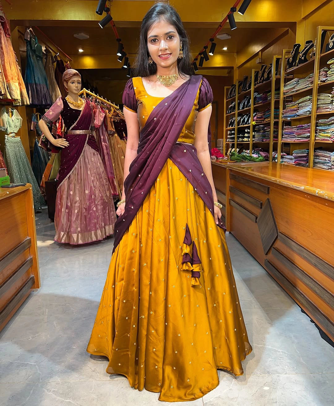 Half Saree Rangoli Silk