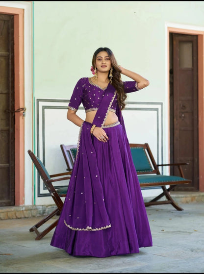 Half Saree Chinnon Silk