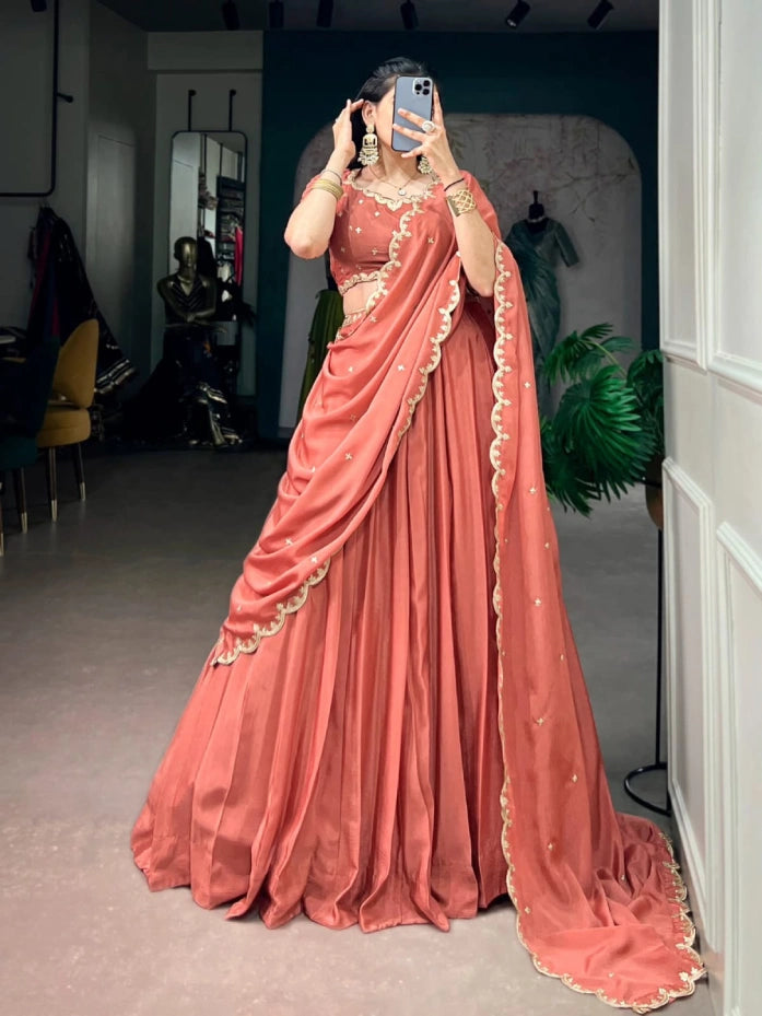 Half Saree Chinnon Silk