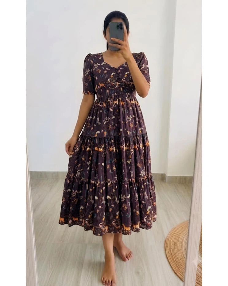Kalamkari Muslin Fabric Maxi