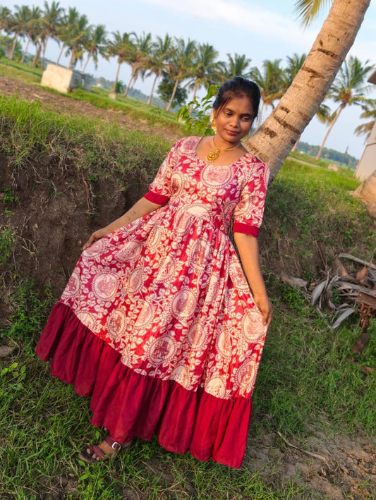 Plus Size Kalamkari Maxi