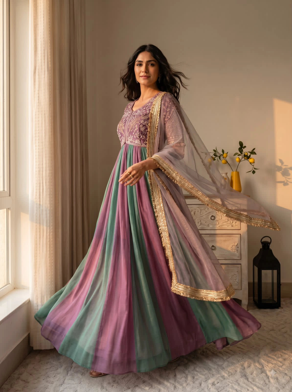Mirunal Dress Aaliyacut 3pcs Set