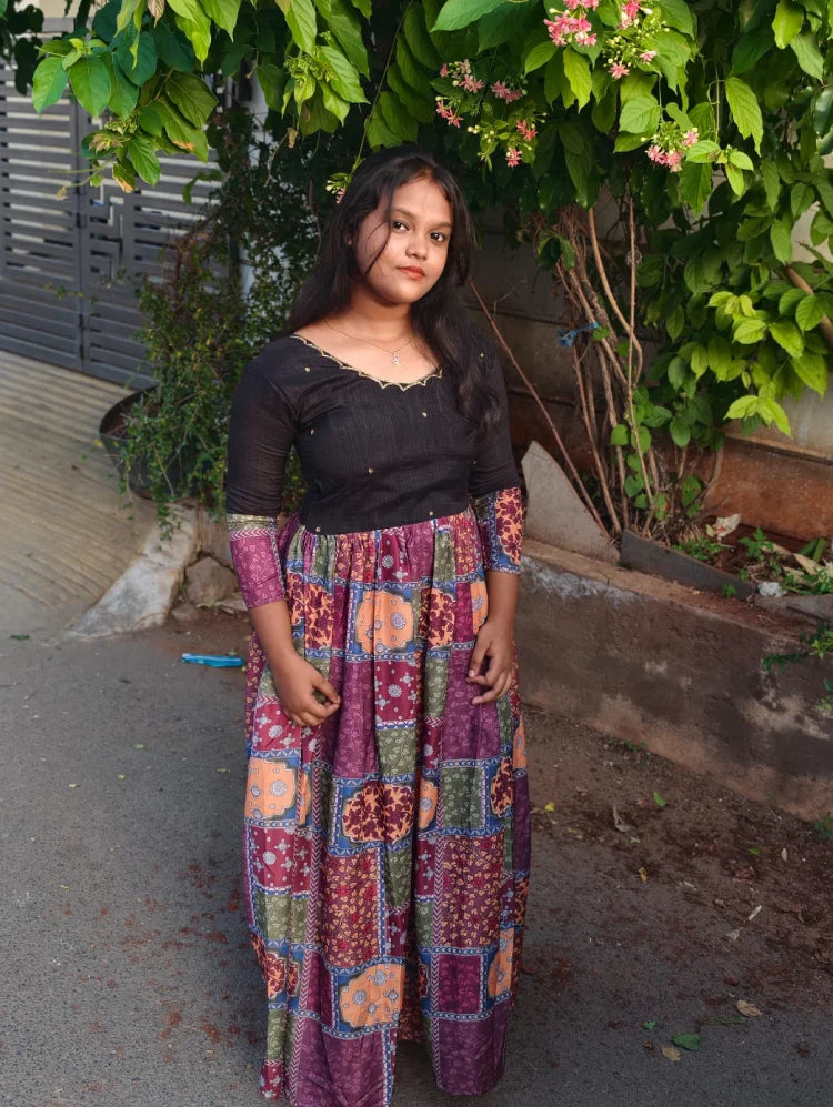 Multi Colour Maxi With Dupatta