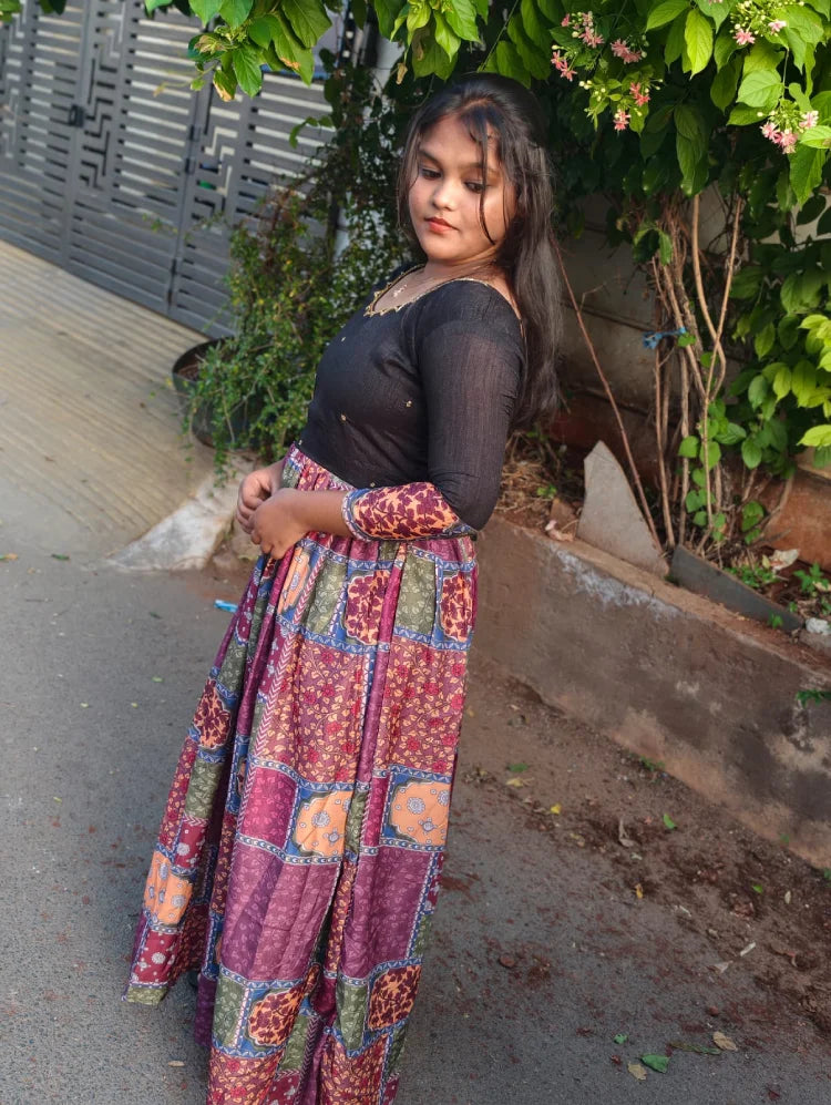 Multi Colour Maxi With Dupatta